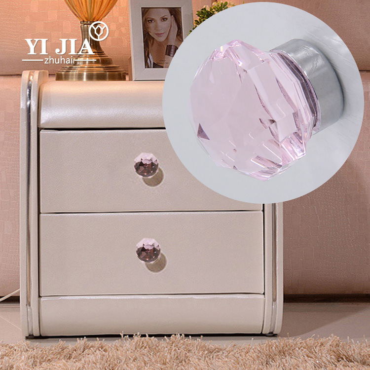 Fashion Pink Drawer Knobs Crystal Knob Factory