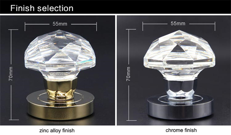 Diamond Cut chrome handles | crystal knob factory
